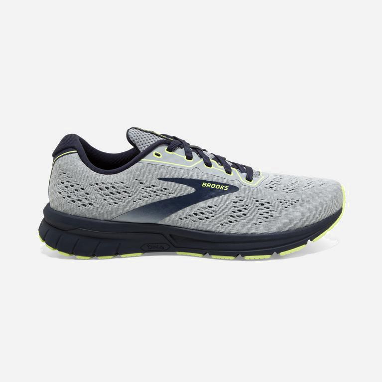 Brooks Anthem 4 Israel - Men's Neutral Road Running Shoes - Quarry/Navy/Sunny Lime (06152-JWMU)